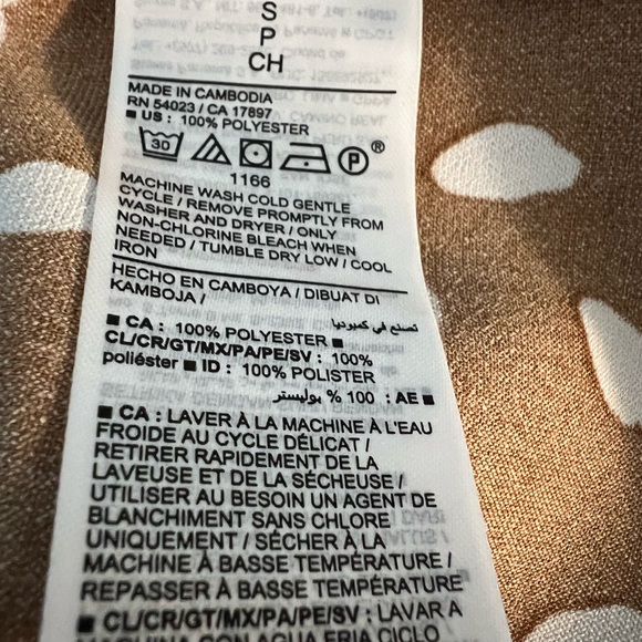 Old Navy Tan & White Polka Dot Maxi Slip Boho Camisole Sleeveless Dress Size S - Picture 6 of 6